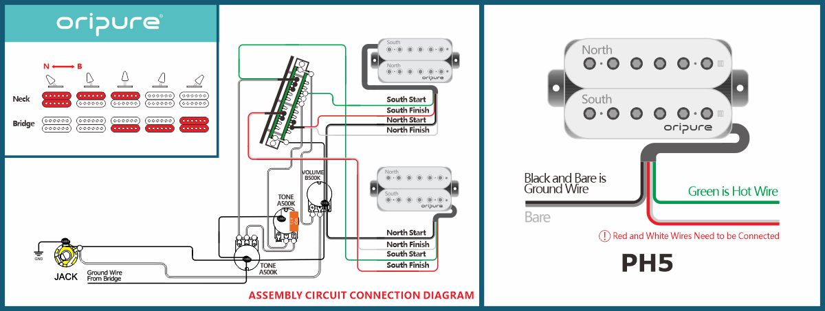 HH-2T1V OriPure Pickups Wiring Diagram - 9