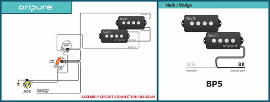 J-BASS OriPure Pickups Wiring Diagram