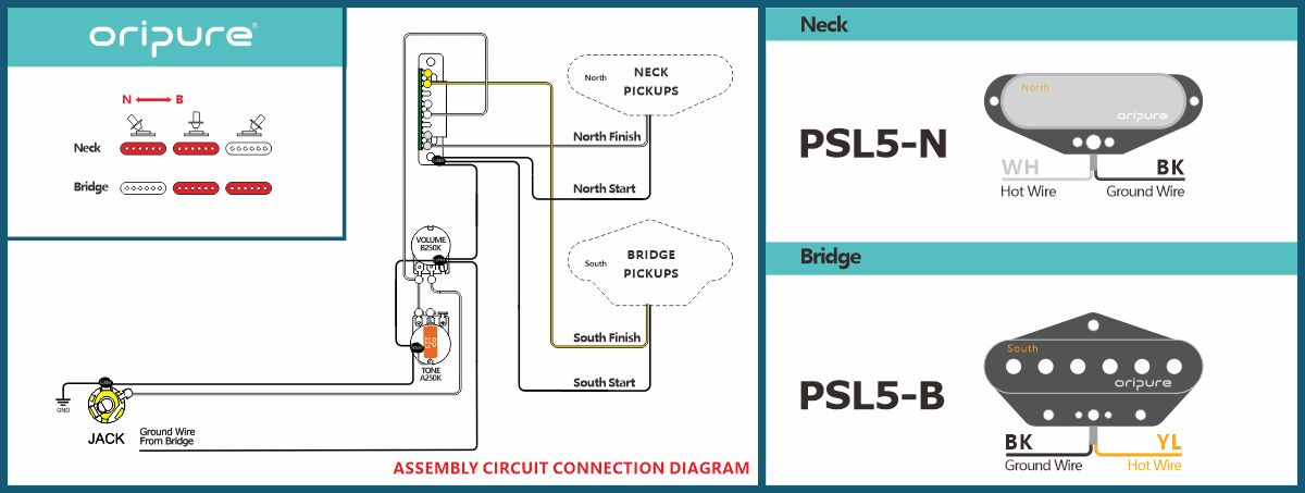TL OriPure Pickups Wiring Diagram