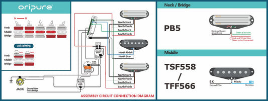 SSS - Dual Rail+Single+Dual Rail(COIL SPILTING) OriPure Pickups Wiring Diagram - 6