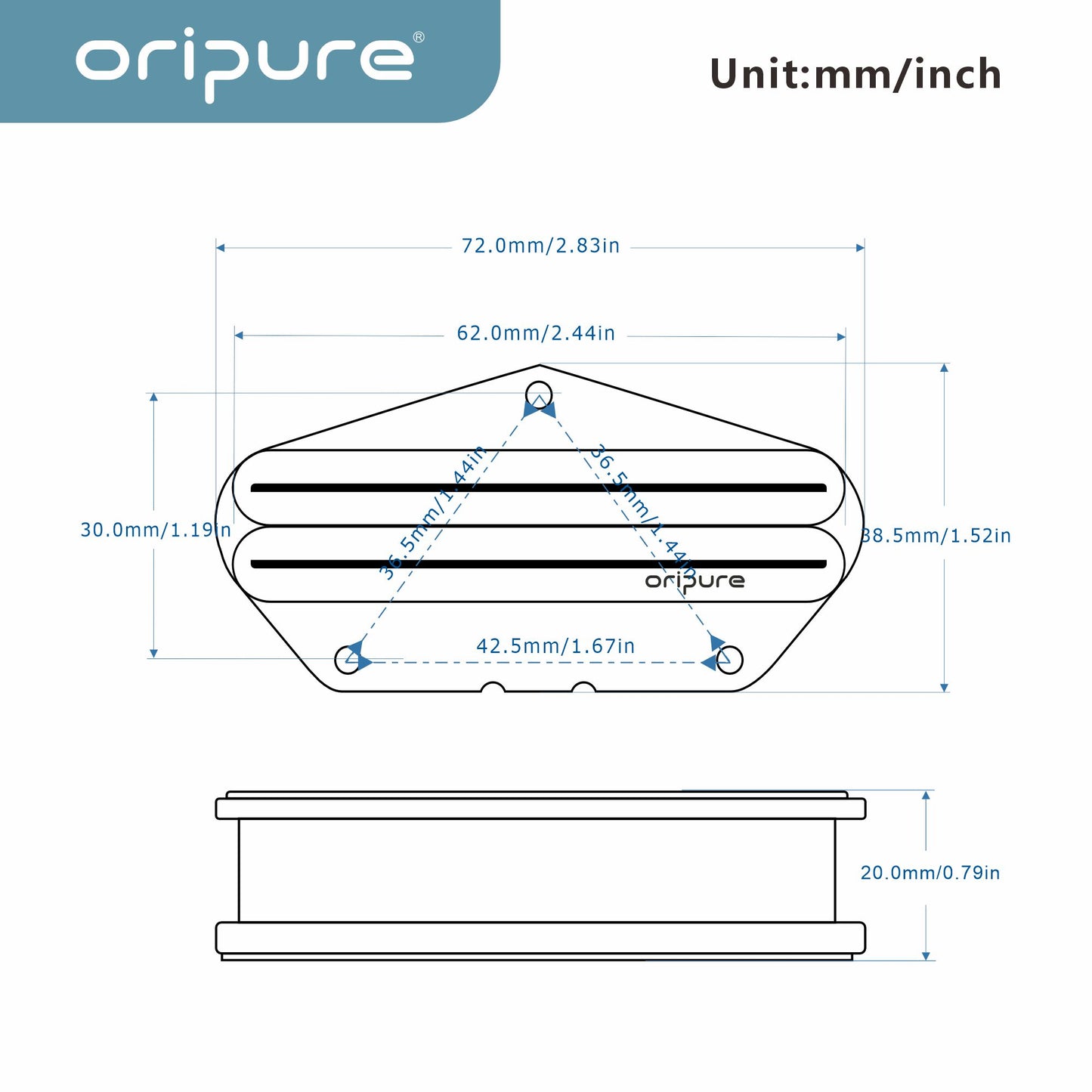 OriPure PBL5 TL Mini Dual-Rail Bridge Pickup