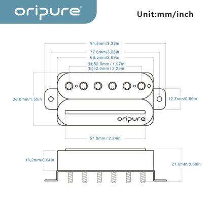 OriPure Single-Rail Alnico 2N & 5B Dual Pickup PSB2