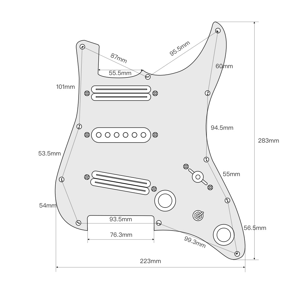 OriPure SSS Prewired Pickguard Set Loaded Alnico 5 Pickups fit FD Strat Guitar