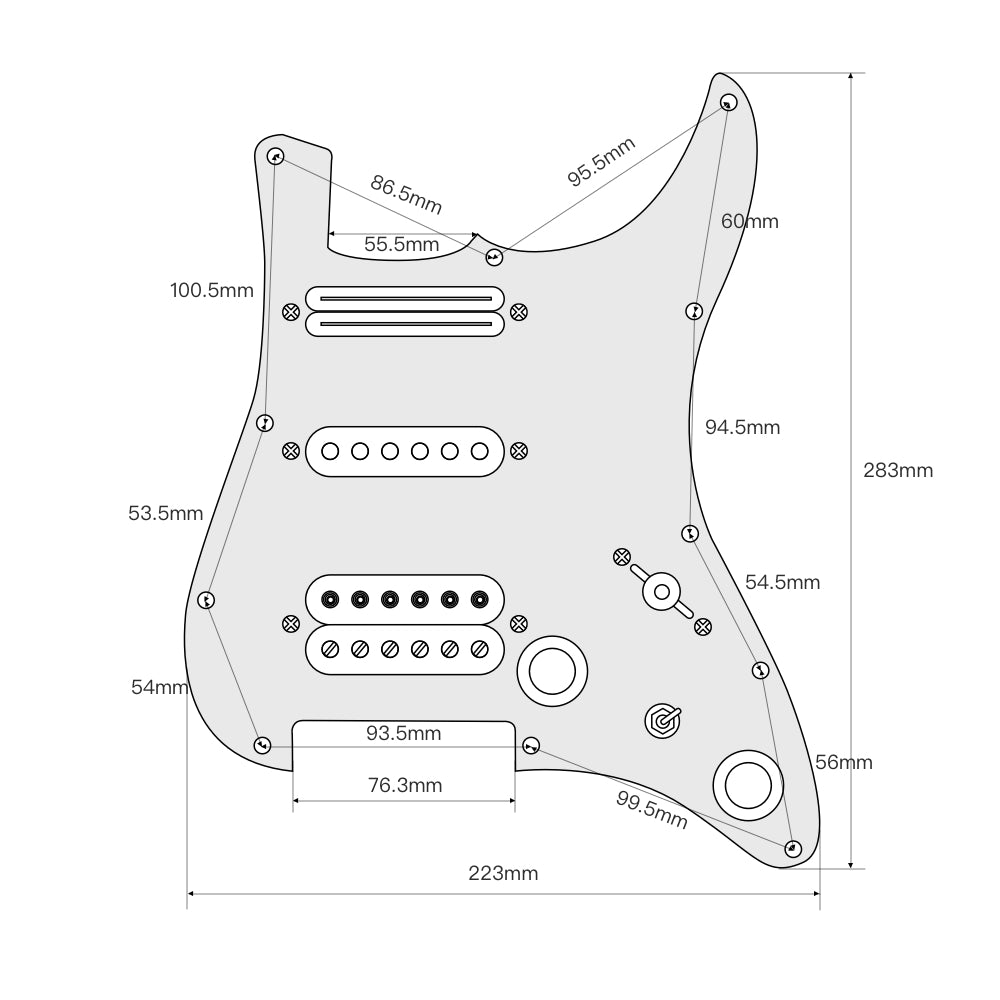 OriPure Prewired HSS Guitar Pickguard Alnico 5 Pickup Set fit FD Strat Guitar