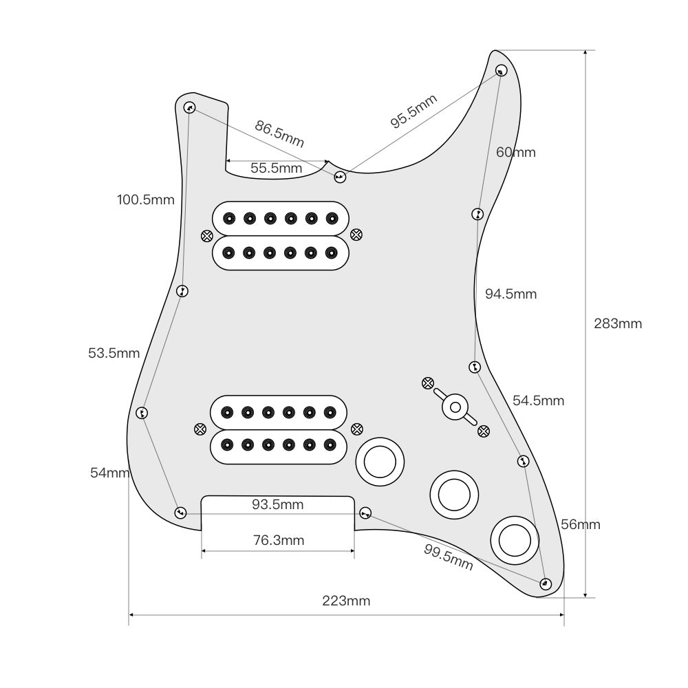 OriPure Prewired HH Pickguard Alnico 5 Humbucker Pickup Set fit FD Strat Guitar